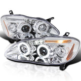 Coolstuffguru Compatible with Toyota Corolla Halo Led Chrome Clear Projector Head Lights