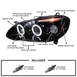 Coolstuffguru Compatible with Toyota Corolla Glossy Black Housing Smoked Lens Led Projector Headlights