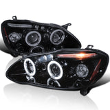 Coolstuffguru Compatible with Toyota Corolla Glossy Black Housing Smoked Lens Led Projector Headlights