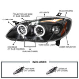 Coolstuffguru Compatible with Toyota Corolla Black Led Projector Halo Head Lights