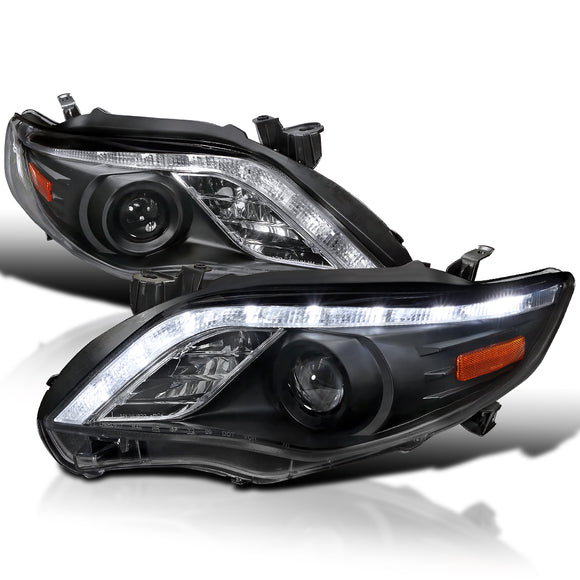 Coolstuffguru Compatible with Toyota Corolla R8 Style Led Black Projector Headlights