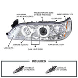 Coolstuffguru Compatible with Toyota Corolla Led Halo Chrome Clear Projector Head Lights