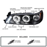 Coolstuffguru Compatible with Toyota Corolla Black Halo Led Projector Headlights