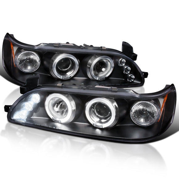 Coolstuffguru Compatible with Toyota Corolla Black Halo Led Projector Headlights