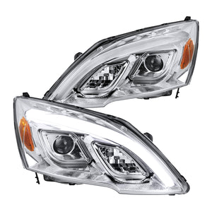 Coolstuffguru Compatible with Honda CRV CR-V LED Chrome Clear Projector Headlights Left+Right