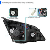 Coolstuffguru Compatible with Honda CRV CR-V JDM Black Clear LED Projector Headlights Left+Right