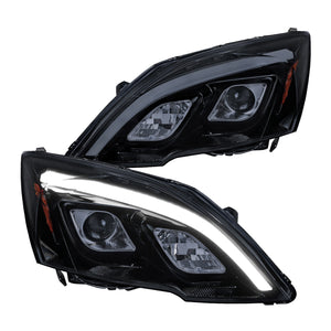 Coolstuffguru Compatible with Honda CRV CR-V Glossy Black Smoke LED Projector Headlights