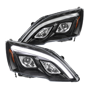 Coolstuffguru Compatible with Honda CRV CR-V JDM Black Clear LED Projector Headlights Left+Right