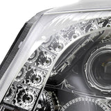 Coolstuffguru SMD Led Chrome Housing Clear Lens Projector Headlights Compatible with Cadillac Cts 2008-2014 L+R Pair Head Light Lamp Assembly