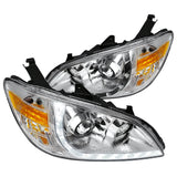 Coolstuffguru Compatible with Honda Civic Ex Dx R8 Style Chrome Halo Projector Headlights