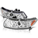 Coolstuffguru Compatible with Honda Civic 2Dr Chrome Clear Led Projector Halo Head Lights