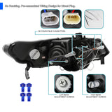 Coolstuffguru Compatible with Honda Civic 2Dr Jdm Dual Halo Led Black Projector Headlights