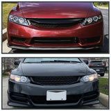 Coolstuffguru Compatible with Honda Civic 2Dr Jdm Dual Halo Led Black Projector Headlights