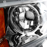 Coolstuffguru Compatible with Honda Civic 4Dr Chrome Clear Led Projector Halo Head Lights