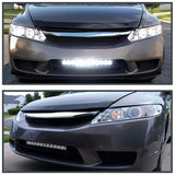 Coolstuffguru Compatible with Honda Civic 4Dr Chrome Clear Led Projector Halo Head Lights