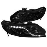 Coolstuffguru Compatible with Honda Civic 4Dr Tint R8 Led Projector Head Lights