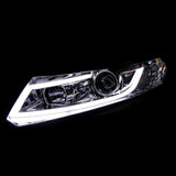 Coolstuffguru Chrome Housing Clear Lens Projector Headlights W/ New Led Light Bar Compatible with Honda Civic 2/4Dr 2012-2014 L+R Pair Head Light Lamp Assembly