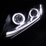 Coolstuffguru Compatible with Honda Civic Dual Halo Black Projector Headlights w/LED DRL+Yellow Fog Lamps