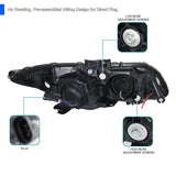 Coolstuffguru Compatible with Honda Civic Dual Halo Black Projector Headlights w/LED DRL+Yellow Fog Lamps