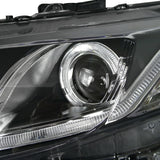 Coolstuffguru Compatible with Honda Civic Dual Halo Black Projector Headlights w/LED DRL+Yellow Fog Lamps