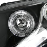 Coolstuffguru Compatible with Honda Civic 2 4 Door Black Dual Halo R8 LED Projector Headlights