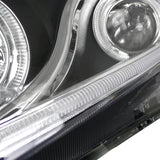 Coolstuffguru Compatible with Honda Civic 2 4 Door Black Dual Halo R8 LED Projector Headlights