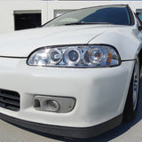 Coolstuffguru Compatible with Honda Civic Hatch 3Dr Chrome Clear Led Projector Halo Head Lights