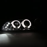 Coolstuffguru Compatible with Honda Civic Hatch 3Dr Chrome Clear Led Projector Halo Head Lights