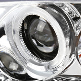 Coolstuffguru Compatible with Honda Civic 3Dr Chrome Halo LED Projector Headlights+Red/Clear Tail Lights