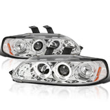 Coolstuffguru Compatible with Honda Civic Hatch 3Dr Chrome Clear Led Projector Halo Head Lights