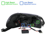 Coolstuffguru Compatible with Honda Civic Glossy Black Projector Headlights+R8 Style LED Turn Signal