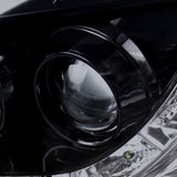 Coolstuffguru Compatible with Honda Civic Projector Smoked Headlights w/ R8 Style LED Glossy Black