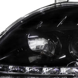 Coolstuffguru Compatible with Honda Civic Glossy Black Projector Headlights+R8 Style LED Turn Signal