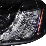 Coolstuffguru Compatible with Honda Civic Glossy Black Projector Headlights+R8 Style LED Turn Signal