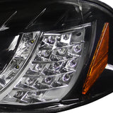 Coolstuffguru Compatible with Honda Civic Glossy Black Projector Headlights+R8 Style LED Turn Signal