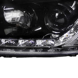 Coolstuffguru Compatible with Honda Civic Glossy Black Projector Headlights+R8 Style LED Turn Signal