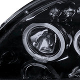 Coolstuffguru Compatible with Honda Civic Dx Ex Si 2/3/4 Dr Halo Led Projector Headlights Smoked