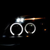 Coolstuffguru Compatible with Honda Civic Dual Halo Led Black Projector Headlights