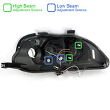 Coolstuffguru Compatible with Honda Civic Dual Halo Glossy Black R8 Led Style Projector Headlights
