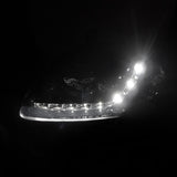 Coolstuffguru Compatible with Honda Civic Dual Halo Glossy Black R8 Led Style Projector Headlights
