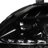Coolstuffguru Compatible with Honda Civic Dual Halo Glossy Black R8 Led Style Projector Headlights