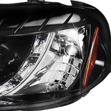 Coolstuffguru Compatible with Honda Civic Dual Halo Glossy Black R8 Led Style Projector Headlights