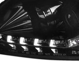 Coolstuffguru Compatible with Honda Civic Dual Halo Glossy Black R8 Led Style Projector Headlights