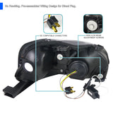 Coolstuffguru Compatible with Honda Civic 2/3/4 Dr Crystal Black Projector Headlights Head Lamps Pair