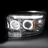 Coolstuffguru Compatible with Dodge Dakota Chrome Clear Halo LED Projector Head Lights