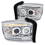 Coolstuffguru Compatible with Dodge Dakota Chrome Clear Halo LED Projector Head Lights