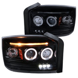 Coolstuffguru Compatible with Dodge Dakota Replacement Glossy Black Dual Halo LED Projector Headlights Lamps