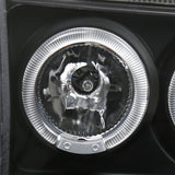 Coolstuffguru Compatible with Dodge Dakota Dual Halo Led Projector Black Head Lights Pair