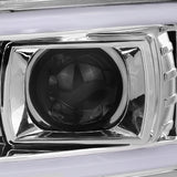 Coolstuffguru Chrome Housing Clear Lens LED Light Bar Projector Headlight Compatible with Gmc Yukon XL SLT Sierra 1999-2006, 01-06 Yukon Denali XL, L+R Pair Head Light Lamp Assembly