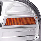 Coolstuffguru Chrome Housing Clear Lens LED Light Bar Projector Headlight Compatible with Gmc Yukon XL SLT Sierra 1999-2006, 01-06 Yukon Denali XL, L+R Pair Head Light Lamp Assembly